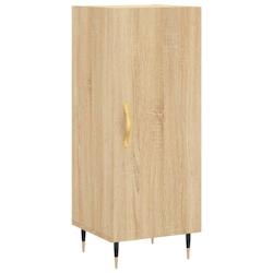 HELLOSHOP26 - Buffet bahut commode armoire de rangement en bois d'ingénierie - 34,5 x 34 x 90 cm - Sonoma avec pieds en métal_0