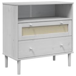Helloshop26 - Buffet bahut commode armoire meuble de rangement organisateur cuisine salle de séjour salon aspect rotin 80 x 40 x 80 02_0036225 - 3000_0