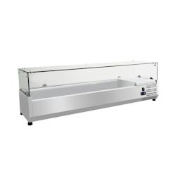 METRO Professional Vitrine réfrigérée à poser GHS1150, verre / acier inoxydable, 150.5 x 46 x 39.5 cm, 53 L, froid ventilé, 180 W, argenté - mul_0