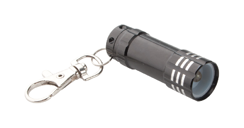 Mini-lampe flash en aluminium avec 3 LED et mousqueton - Livrée avec piles (3X LR44)_0