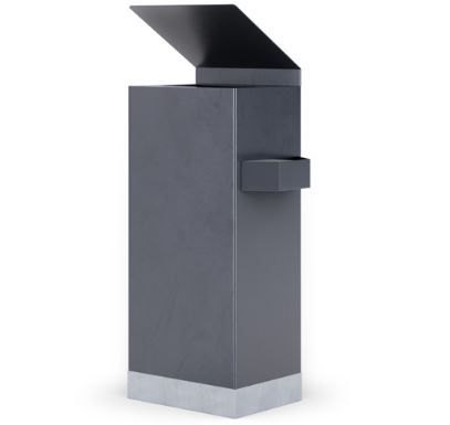Navy - Poubelle publique - The Italian Lab - 490×400 mm, H 1100 mm, capacité 75 L, en acier galvanisé avec options personnalisables_0