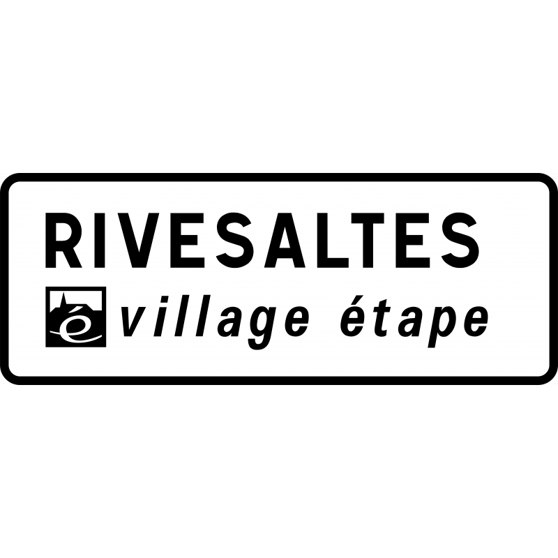 Panneau directionnel D45 - Village étape - WP Signalisation - 20 km avant sortie - Résine thermoplastique, recyclable et éco-responsable_0