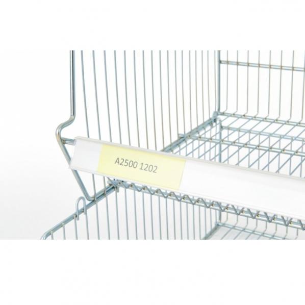 Porte-étiquettes PVC - Longueur 1230 mm - Adapté à corbeille fil 1280 mm - Marque Rolléco_0
