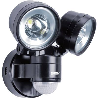 PROJECTEUR LED EXTÉRIEUR AVEC DÉTECTEUR DE MOUVEMENTS BLANC NEUTRE GEV DUO LLL 14718 8 W NOIR