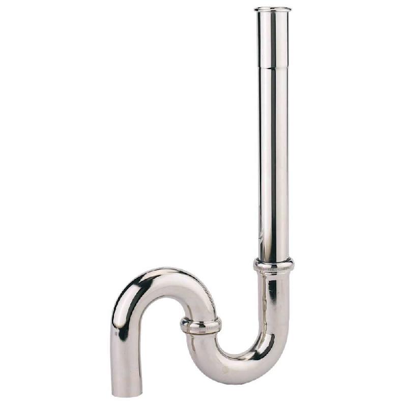 Siphon machine à laver orientable laiton chromé Ø32 mm 350-380 mm VALENTIN - argenté métal 64683_0