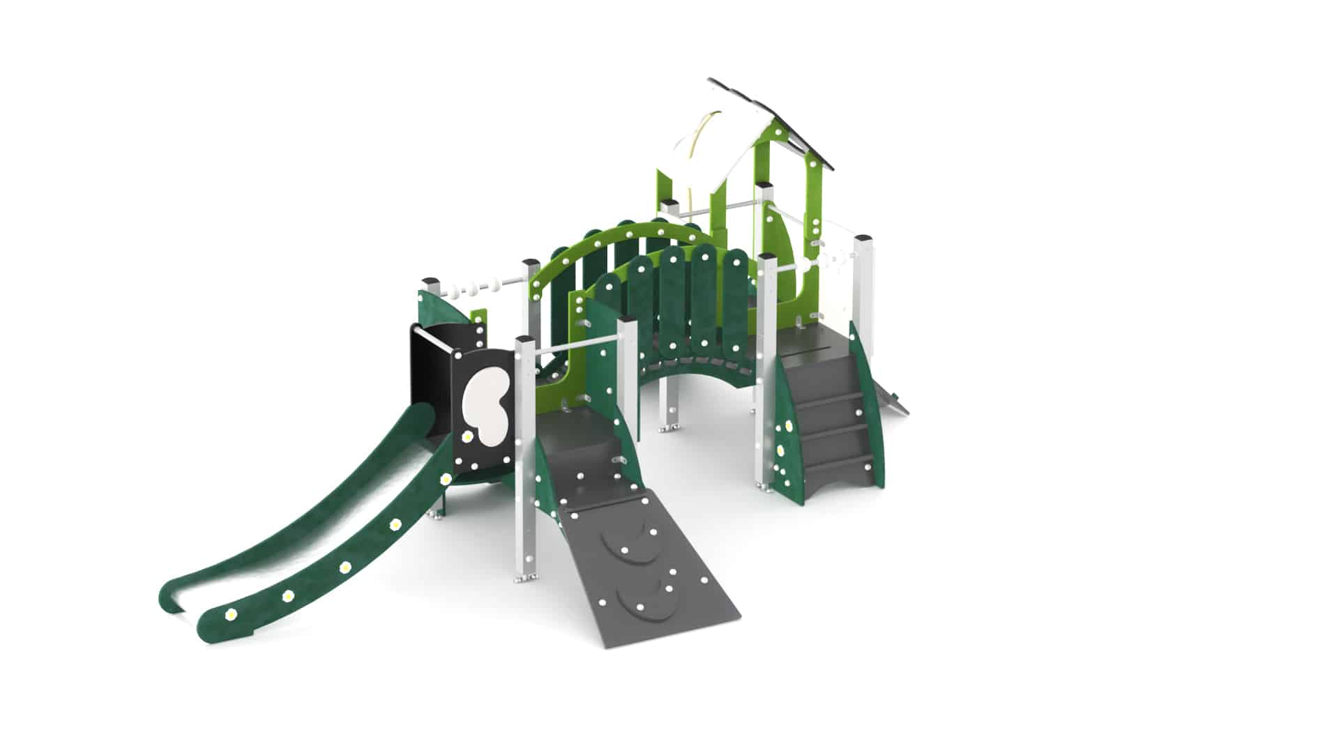 Structure multi-activités métallique chlorophylle ranch - LD1BPMET3700 - Ludoparc - 2 tours - 1,5 à 6 ans - capacité 25 enfants_0
