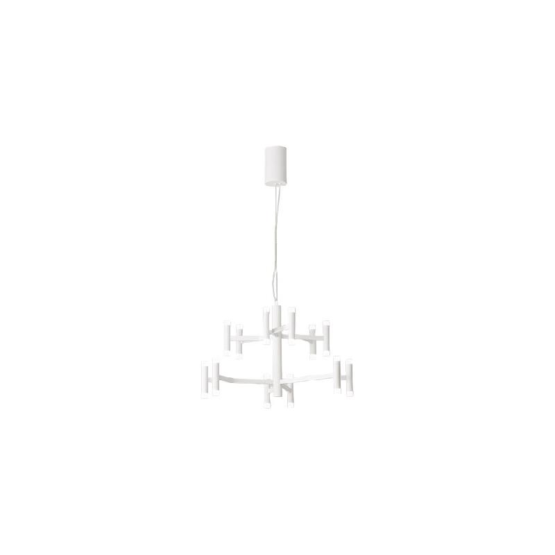 Suspension LED 68 W, blanc mat 3000 K, à intensité variable - Design moderne en métal et acrylique satiné pour intérieurs minimalistes - Perenz -_0