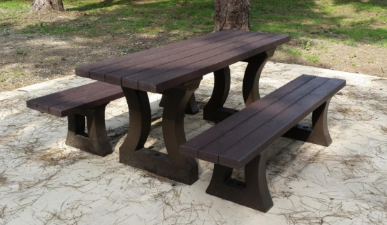 Table de pique-nique Arizona - plastique-composite - 180x62x76 cm - livrée montée ou en kit_0