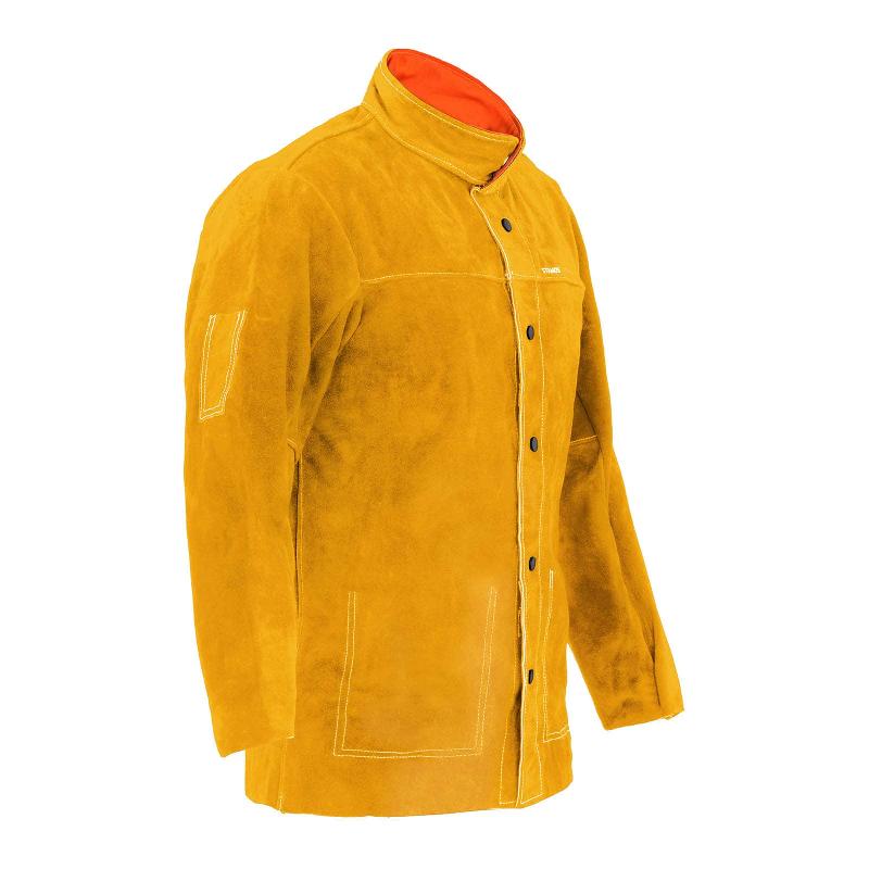 VESTE DE SOUDEUR EN CUIR CROUTE DE BOVIN JAUNE - TAILLE XL OUTILS ATELIER 14_0007109_0