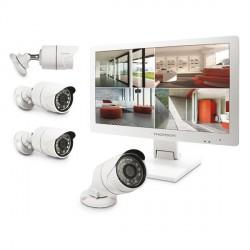 Vidéosurveillance IP - 4 caméras AHD avec écran intégré 19'' et disque dur 1 To - Allo Alarme_0