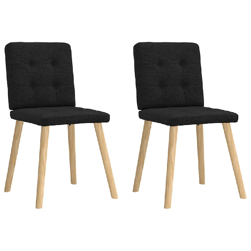 VidaXL Chaises à Manger Lot De 2 Noir Tissu - noir 4101070_0