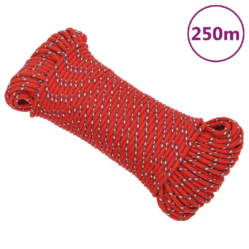 Vidaxl corde de bateau rouge 4 mm 250 m polypropylène 152383_0