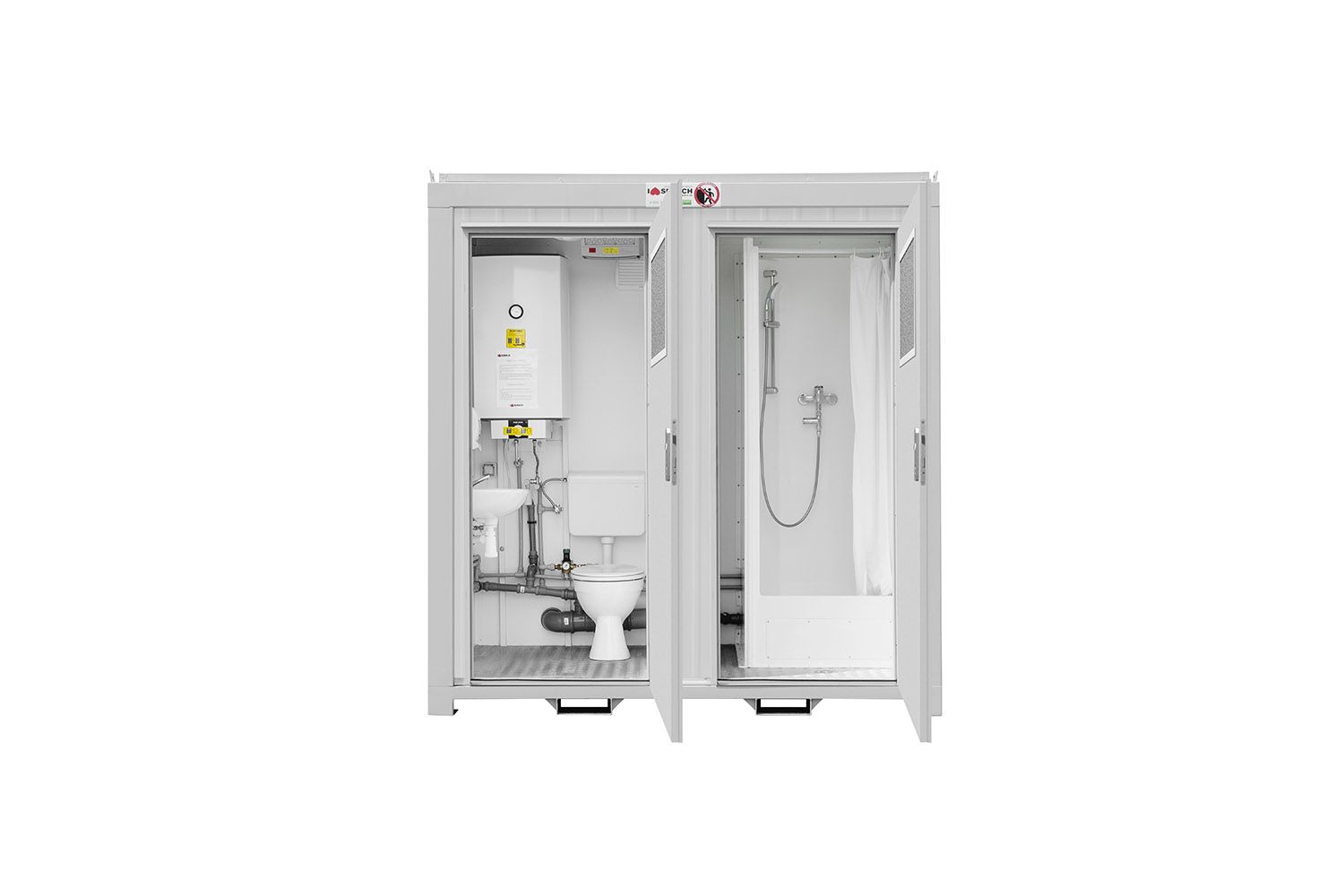 Bloc sanitaire modulaire - 1 WC avec lave-mains et 1 douche en location - Sebach_0