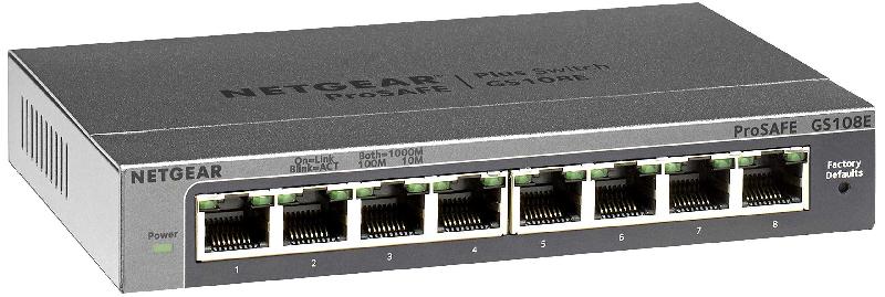 NETGEAR ProSafe Plus Switch GS108E-300NAS - 8 ports Gigabit Ethernet - Capacité 16 Gbit/s - Certifié Energy Star_0