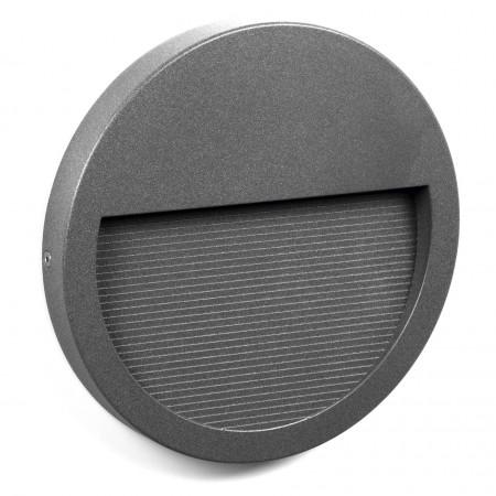 Applique murale asymétrique SLIM - encastré mural rond - IP65 LED SMD 4W - 544 lumens - 3000K - anthracite - fixation en saillie_0