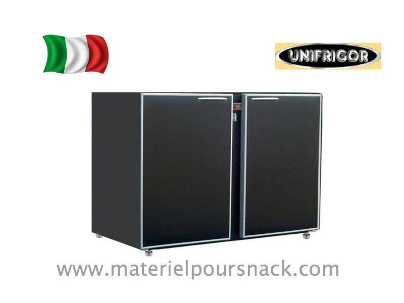Arrière-bar 2 portes Skinplate - Marque Unifrigor - Modèle SGX 1010 2DM - Réfrigérateur sous-comptoir robuste et polyvalent_0