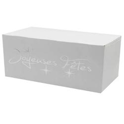 Boîte bûche - 20x11x11 cm - Blanc/Argent - par 25 - en carton_0