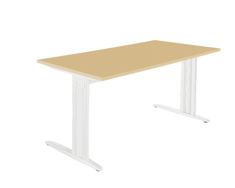 Bureau droit chêne/blanc l.1400 x p.800 mm_0