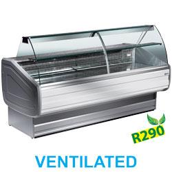 Comptoir vitrine réfrigéré à vitre bombée ventilé avec réserve - MY20/A1-VV/R2_0