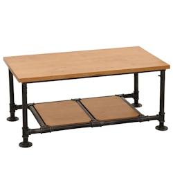 Décoshop26 - Table basse table d'appoint design industriel en bois massif et métal 48x100x50 cm 04_0008466 - 3000262577507_0