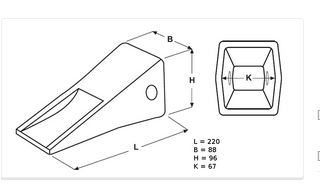 Dent longue 1U3302 - Dents pour godet_0