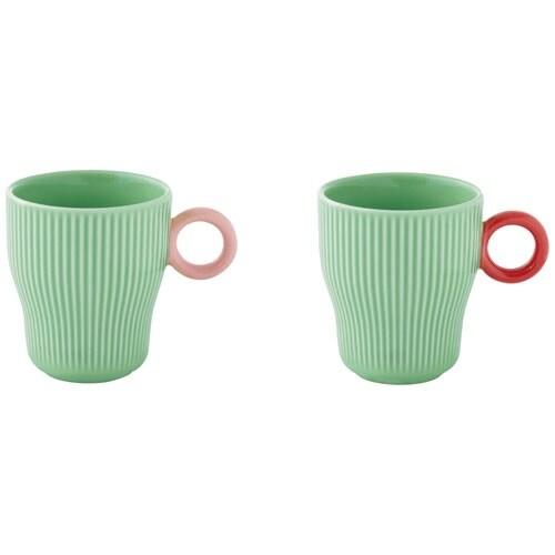 EASY LIFE Set 2 mugs 30 cl Turquoise - Twist & Match - multicolore porcelaine 035-1247005_0