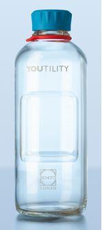 Flacon de laboratoire Youtility 250ml verre clair / brun - filetage GL45 optimisé - AS88136_0