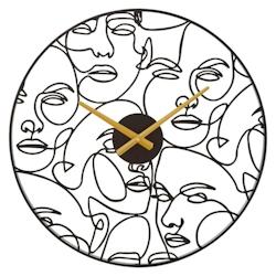 Horloge ronde en métal Faces 50 x 3.5 cm Mauro Ferretti - noir 0647990000_0