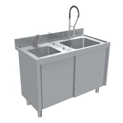 L2G Plonge + lave main inox 85 x 120 x 60 cm L2G - inox SPLPC126-2B_0