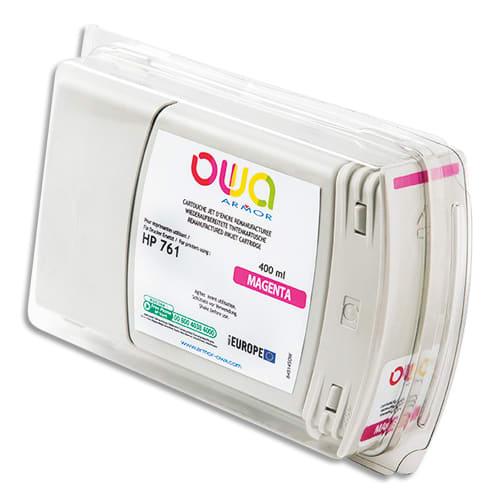 Owa cartouche compatible jet d'encre remanufacturée magenta HP 761 CM993A - 400ml - pour traceurs DesignJet T7100 et T7200_0