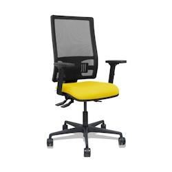 Piqueras y Crespo Silla Bormate asincro malla negra asiento bali amarillo brazos 2D ruedas 65mm - jaune multi-matériau 405ASM840B100B2B68R65L_0