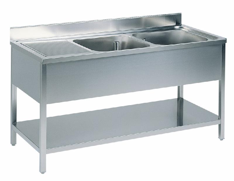 Plonge inox profondeur 700 étagère 2 à droite 1600 - 7333.0855_0