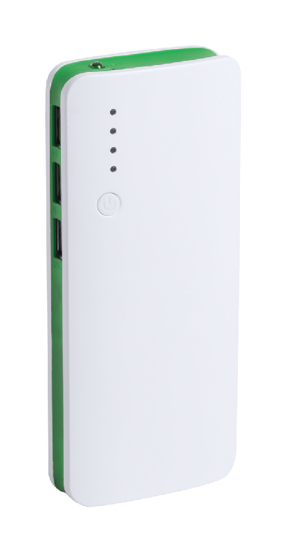 Power Bank USB en plastique - 3 ports de charge - Batterie 10000 mAh - Couleur verte_0