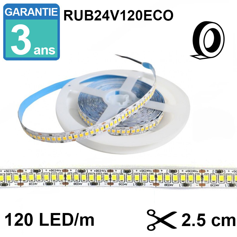 Ruban éco LED 24V - 20W - 5m - IP20 intérieur - Référence RUB24V240ECO4K - 240 LED/m - Blanc chaud, naturel et froid_0
