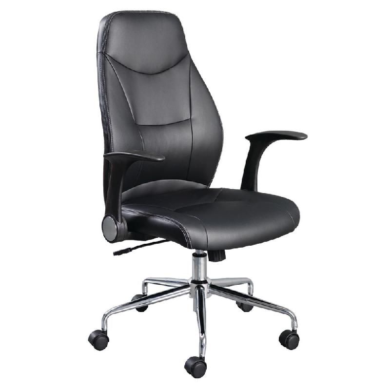 STAPLES FAUTEUIL DE BUREAU SLEEKA DE STAPLES®, CUIR CONTRECOLLÉ NOIR