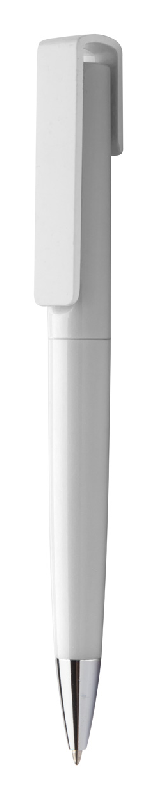 Stylo à bille twist en plastique - large clip pour impression - encre bleue_0