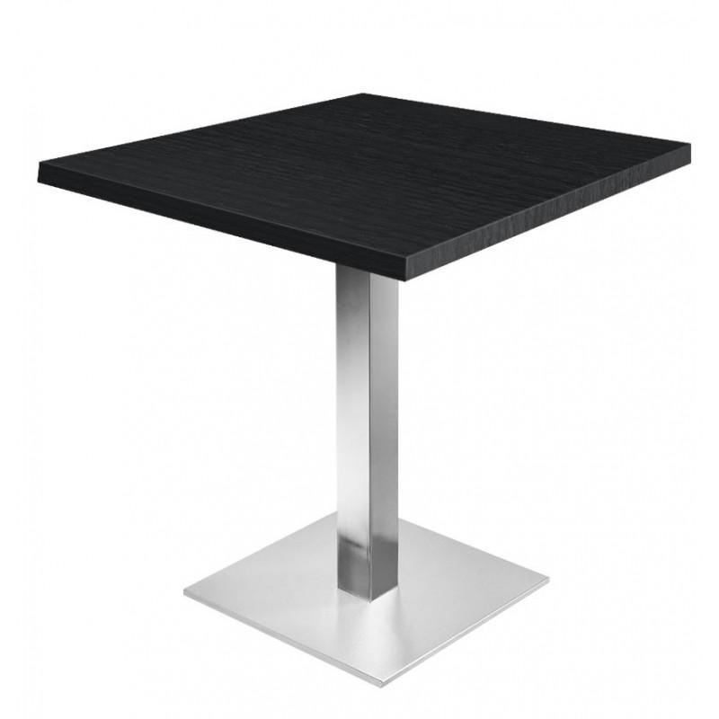 TABLE BISTRO NOIR - 80 X 80 CM + SUPPORT DE TABLE EN ACIER H72CM PROFESSIONNEL_0