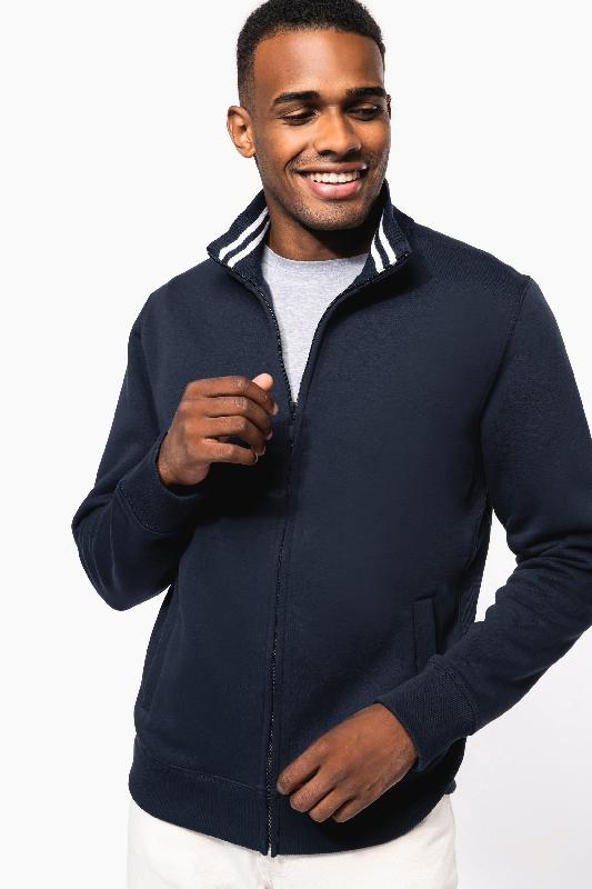 Veste molleton zippée homme - Réf: K456 - Kariban - 80% coton peigné / 20% polyester - Oxford Grey_0