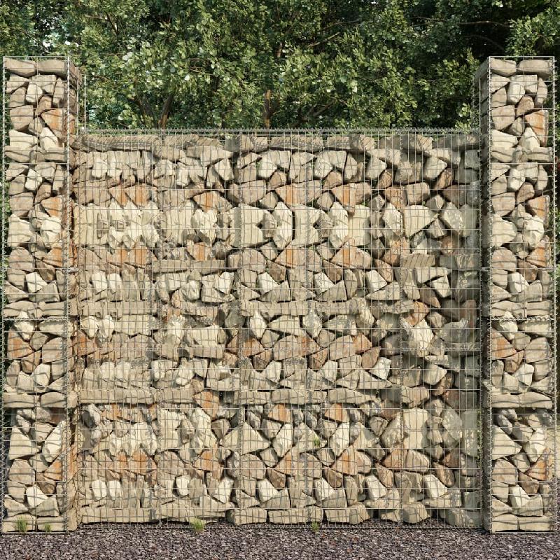 Vidaxl paniers de gabion 3 pcs acier galvanisé 25 x 25 x 197 cm 145088_0