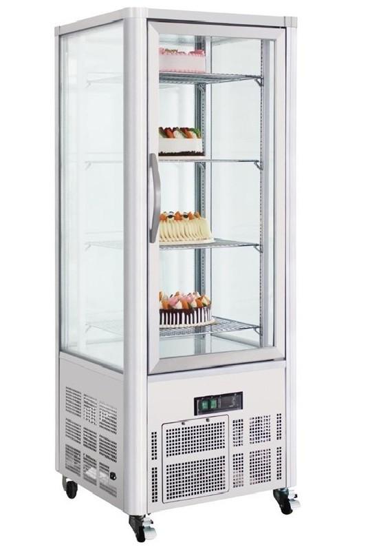 Vitrine à pâtisserie sur roulettes avec 4 côtés vitrés_0
