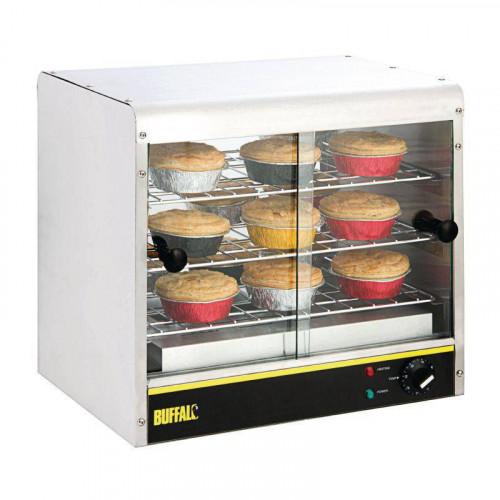 VITRINE CHAUFFANTE PROFESSIONNELLE DE COMPTOIR EN INOX BUFFALO - 30 TARTES