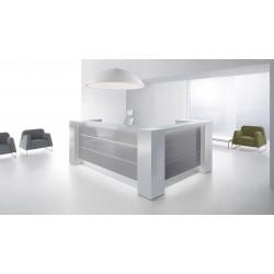 Bureau d'accueil lumineux Valde avec rangements intégrés - MDD - Mobilier d'accueil design_0