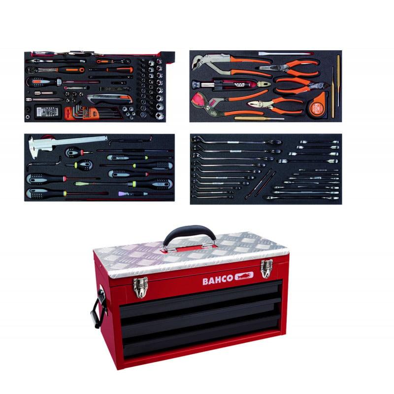 Caisse à outils métallique, kit d'outils aviation - 152 pcs - Bahco | 1483KHD3RB-FF2_0