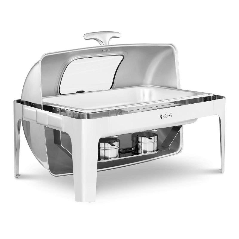Chafing Dish GN 1/1 - 8,5 litres - 2 brûleurs - Hublot - Acier inoxydable - Royal Catering 14_0004232_0