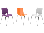 Chaise design Fondo - usage professionnel - empilable et ergonomique - structure en acier chromé_0