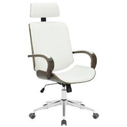 CLP Fauteuil de bureau Dayton en Similicuir Ajustable et pivotant Blanc / Gris - gris polyester 302018_0
