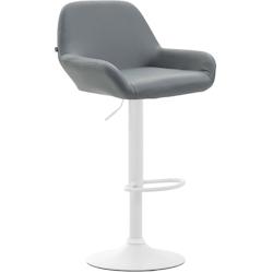 CLP Tabouret de bar Braga similicuir avec pied en métal Gris/Blanc - gris polyester 314518_0