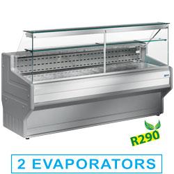 Comptoir vitrine réfrigéré à vitre droite 90° - réserve réfrigérée avec vitre intermédiaire et plan en granit - modèle HL20/A1-R2_0