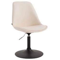 Décoshop26 - Chaise de salle à manger x1 pivotante hauteur réglable en PVC crème et pied trompette en métal noir 10_0003758 - noir 3000251752014_0