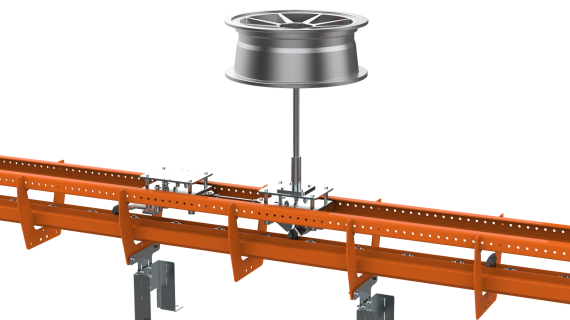 F2 Power & Free - Convoyeur au sol Wide Track pour charges jusqu'à 500 kg - Système pour traitement de surface_0